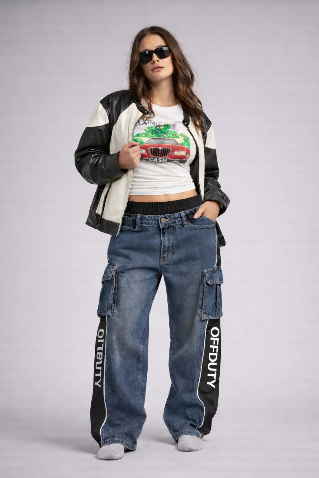 Super Casual Loose Cargo Jogger Denim