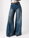 Tinted Vintage Washed Wide Leg Baggy Jeans