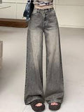 Women Grey Retro Jeans