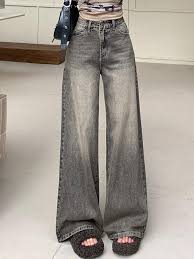 Women Grey Retro Jeans